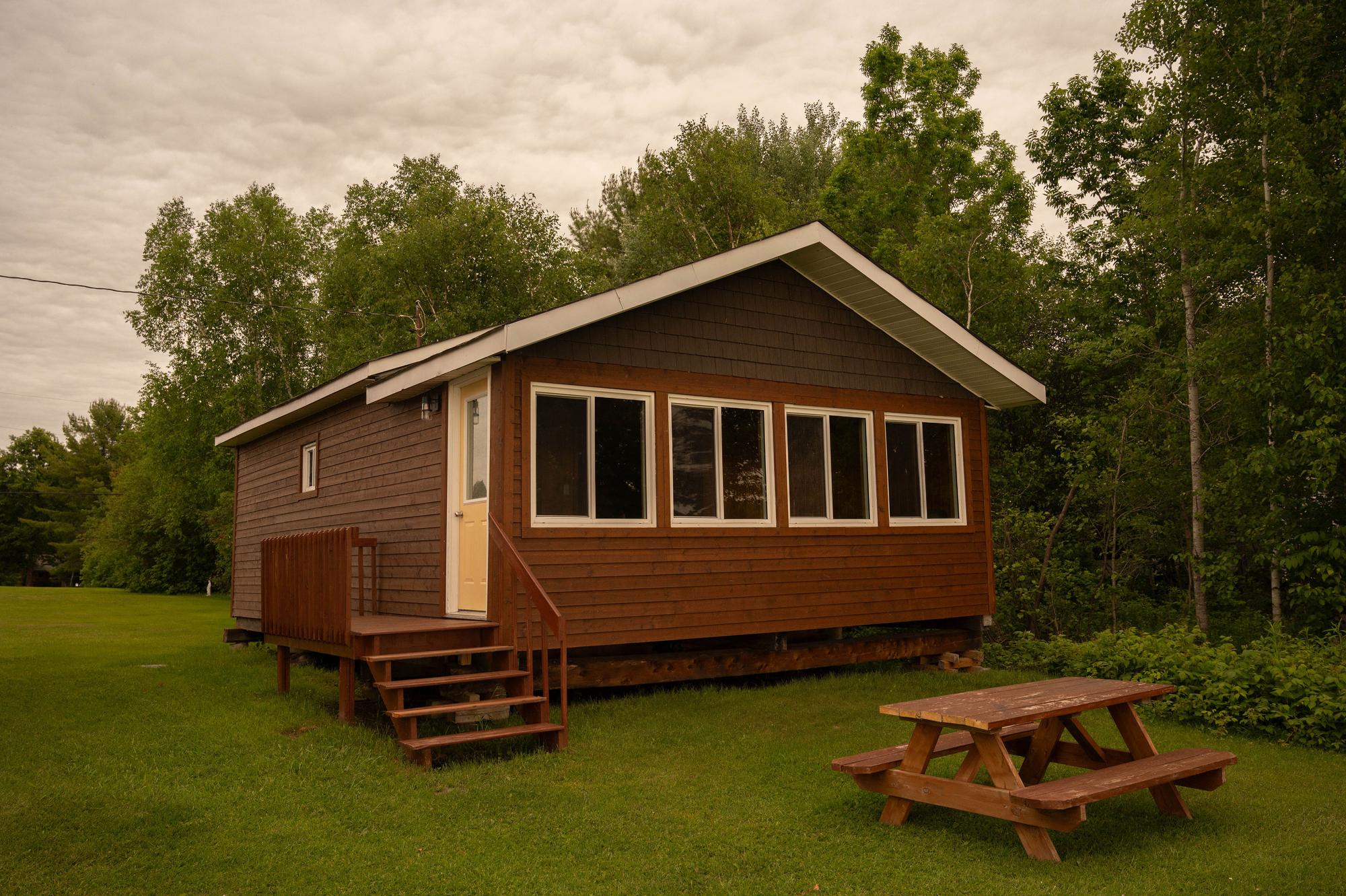 Cozy cottage exterior view
