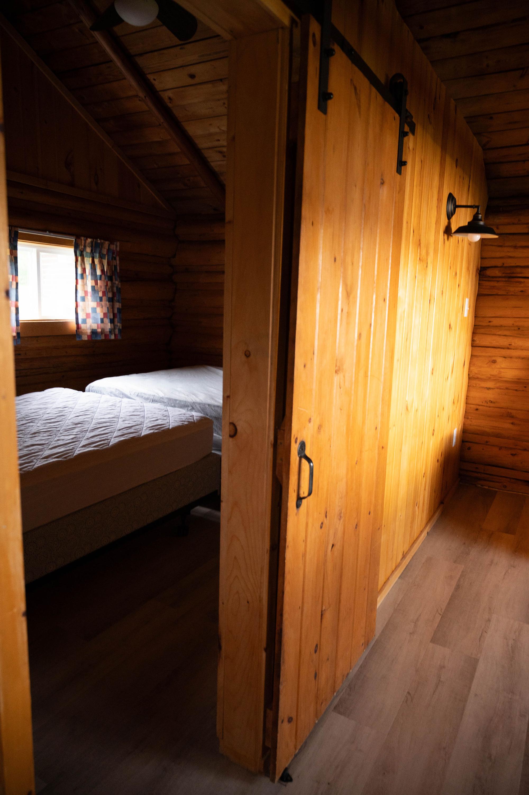 Cabin bedroom with bed