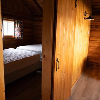 Cabin bedroom with bed