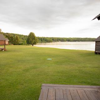 Wooden picnic table exterior