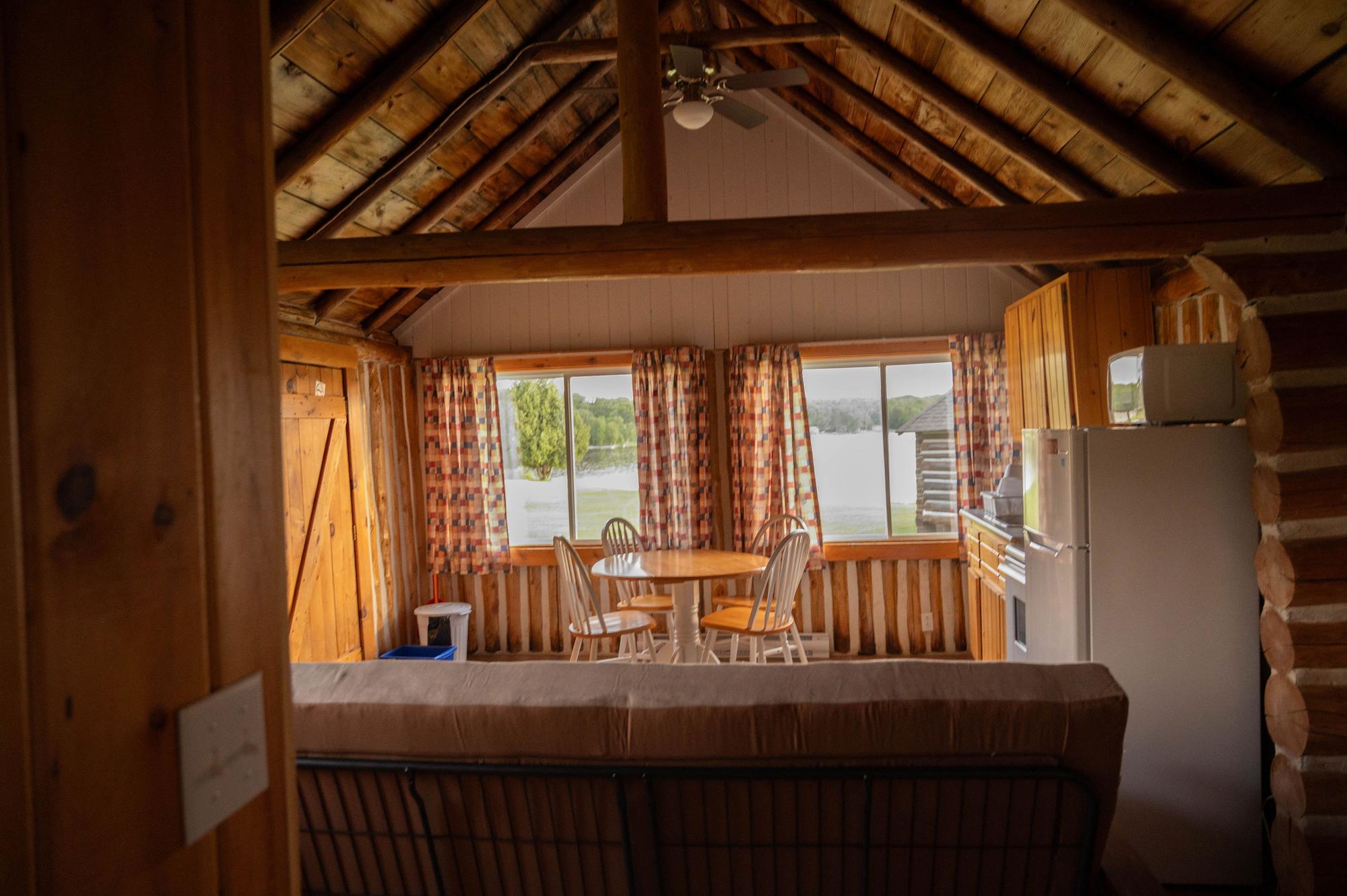 Living area and kitchen