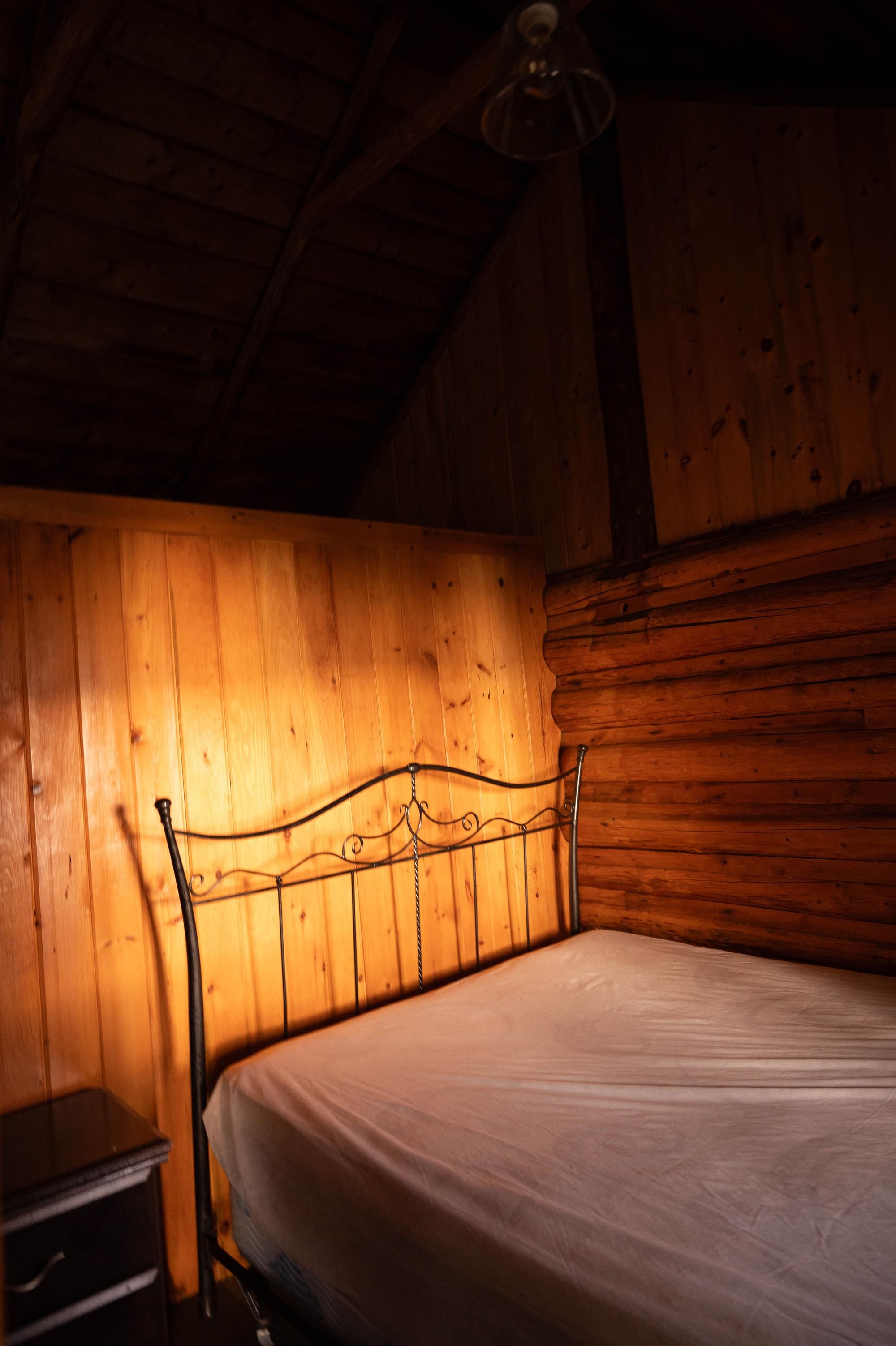 Bed with metal frame