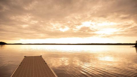 Still water on Tomiko Lake at dusk