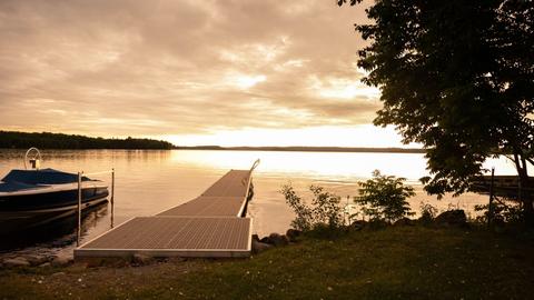 The dock at dusk on Tomiko Lake